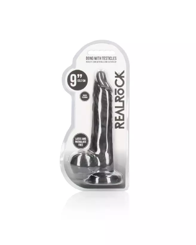 Dong réaliste avec testicules 23 cm RealRock by Shots-2