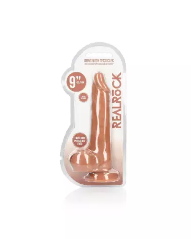 Image du Dong Réaliste avec Testicules RealRock by Shots, 9 pouces 23 cm-3