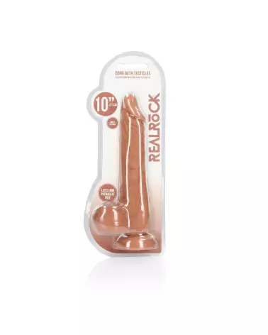 Dong réaliste avec testicules 25 cm RealRock by Shots-2