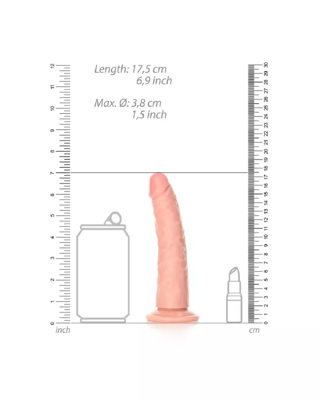 Dildo Réaliste Slim RealRock by Shots avec Ventouse-6
