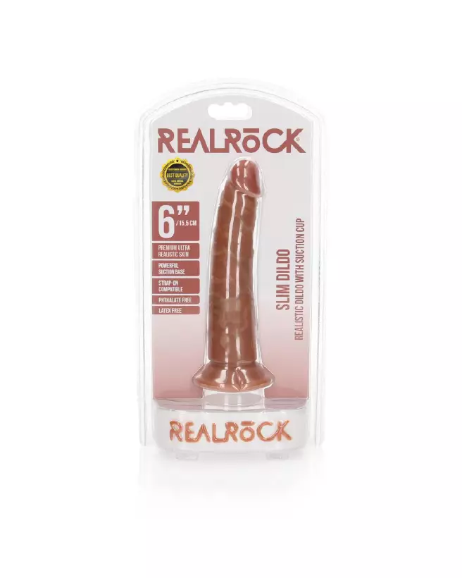 Dildo réaliste Slim avec ventouse de RealRock by Shots-2
