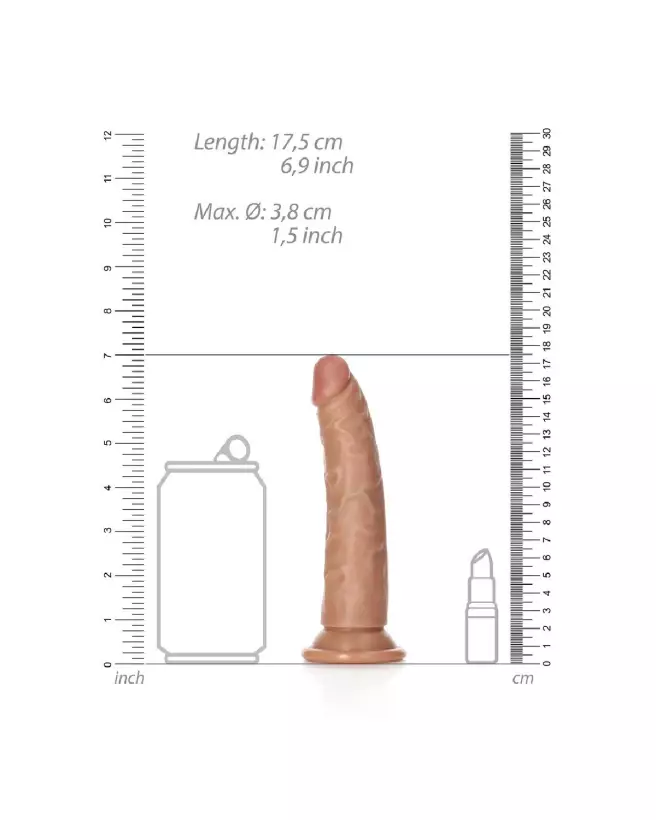 Dildo réaliste Slim avec ventouse de RealRock by Shots-6
