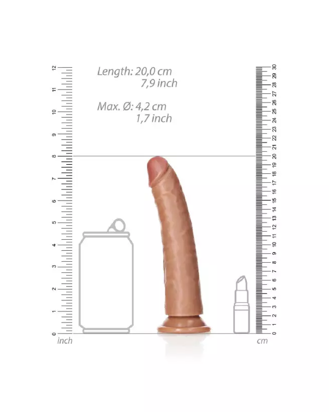 Image de Slim Realistic Dildo avec ventouse de RealRock, sextoy réaliste et flexible-6
