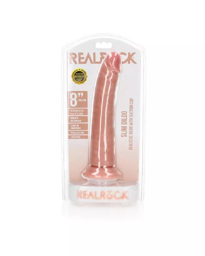 Dildo réaliste Slim avec ventouse de RealRock by Shots, 20.5 cm-2