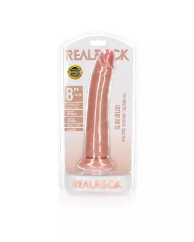 Dildo réaliste Slim avec ventouse de RealRock by Shots, 20.5 cm-2