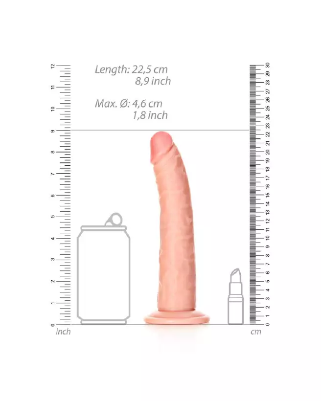 Dildo réaliste Slim avec ventouse de RealRock by Shots, 20.5 cm-6