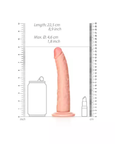 Dildo réaliste Slim avec ventouse de RealRock by Shots, 20.5 cm-6