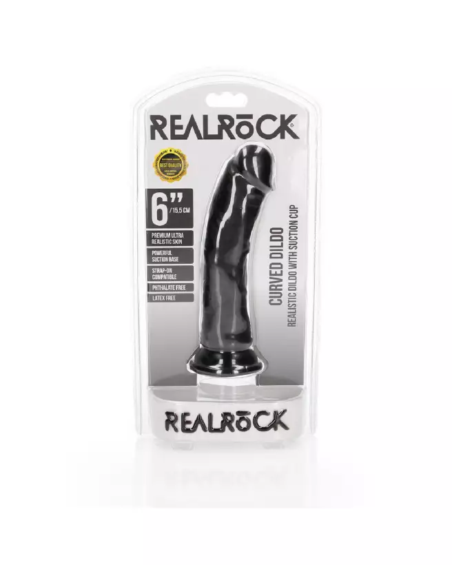 Image du dildo réaliste courbé avec ventouse de RealRock by Shots, sextoy en silicone-2