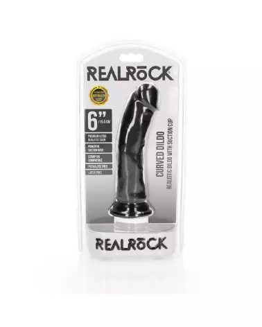 Image du dildo réaliste courbé avec ventouse de RealRock by Shots, sextoy en silicone-2