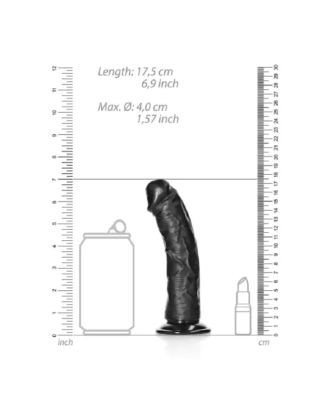 Image du dildo réaliste courbé avec ventouse de RealRock by Shots, sextoy en silicone-6