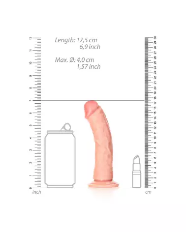 Dildo réaliste courbé RealRock by Shots avec ventouse 15cm-6