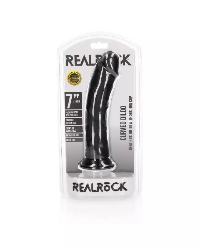 Dildo réaliste courbé RealRock avec ventouse pour expérience intime optimale-2