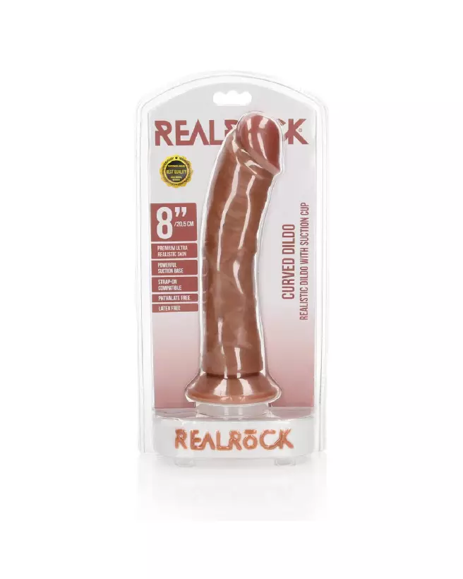 Dildo réaliste courbé RealRock avec ventouse pour plaisir intense-2