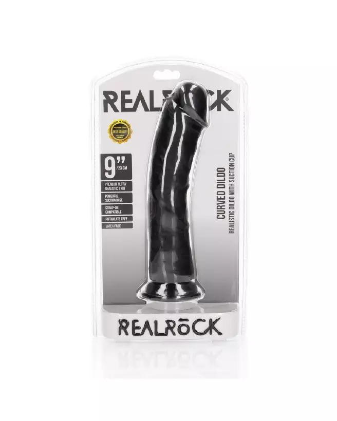 Dildo réaliste courbé RealRock by Shots avec ventouse 9 pouces-2