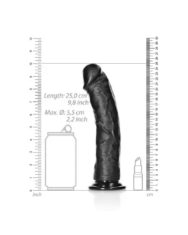 Dildo réaliste courbé RealRock by Shots avec ventouse 9 pouces-6