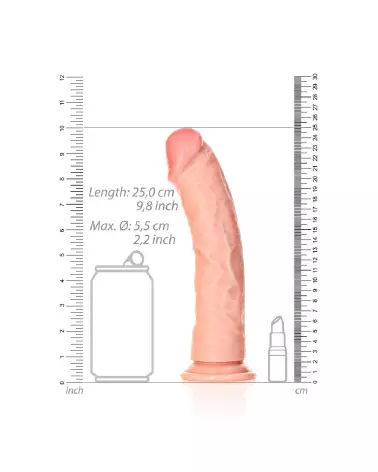 Image d'un dildo réaliste courbé 23 cm de RealRock avec ventouse puissante-6