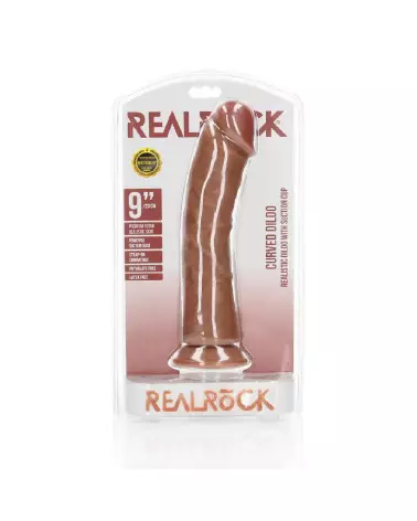 Dildo réaliste courbé 9 pouces RealRock avec ventouse-2