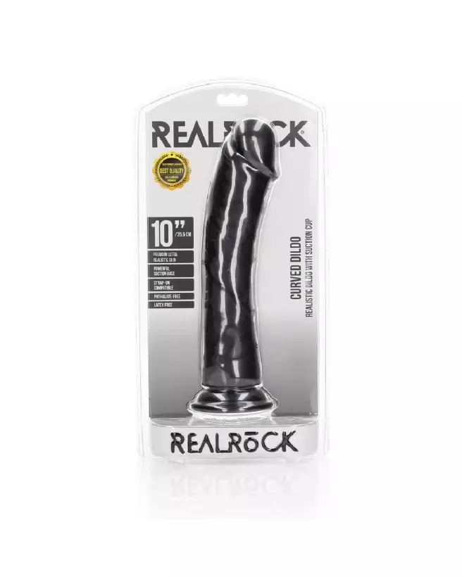 Image du Dildo Réaliste Courbé RealRock avec Ventouse - 25,5 cm-2