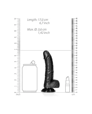 Dildo réaliste courbé RealRock avec ventouse et testicules-6