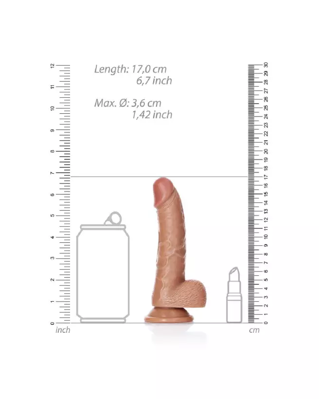 Dildo réaliste courbé RealRock avec ventouse et testicules pour stimulation intense-6