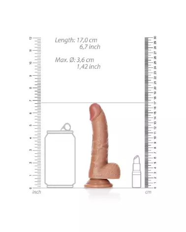 Dildo réaliste courbé RealRock avec ventouse et testicules pour stimulation intense-6