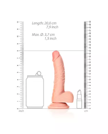 Dildo réaliste courbé RealRock avec ventouse et testicules-6