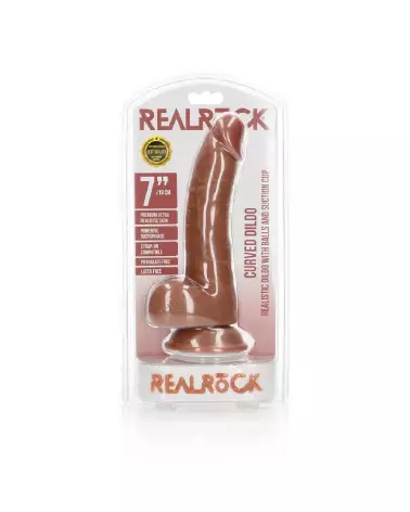 Photo de Dildo Réaliste Courbé avec Ventouse RealRock by Shots 7 pouces-2