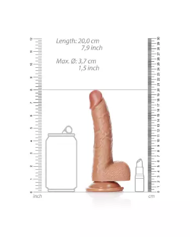 Photo de Dildo Réaliste Courbé avec Ventouse RealRock by Shots 7 pouces-6