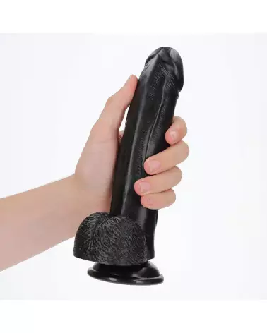 Dildo réaliste courbé RealRock avec ventouse et testicules pour une expérience authentique et complète-7