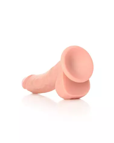 Dildo réaliste courbé RealRock avec ventouse et testicules pour stimulation intense-5