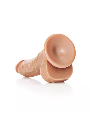 Dildo réaliste courbé RealRock avec ventouse et testicules pour expérience immersive-5