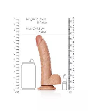Dildo réaliste courbé RealRock avec ventouse et testicules pour expérience immersive-6