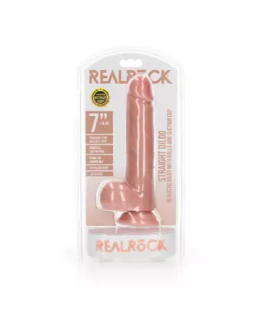 Image du dildo réaliste avec ventouse et testicules de RealRock by Shots - 18 cm-2