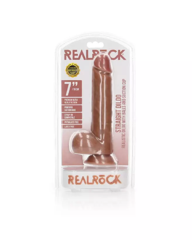 Photo de Dildo Réaliste RealRock avec Ventouse et Testicules 18 cm-2