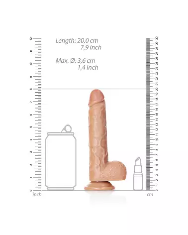 Photo de Dildo Réaliste RealRock avec Ventouse et Testicules 18 cm-6