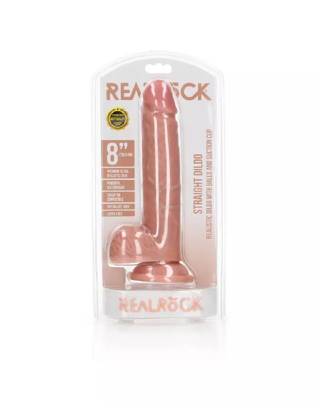 Image du Dildo Réaliste RealRock avec Ventouse et Testicules - 20,5 cm-2