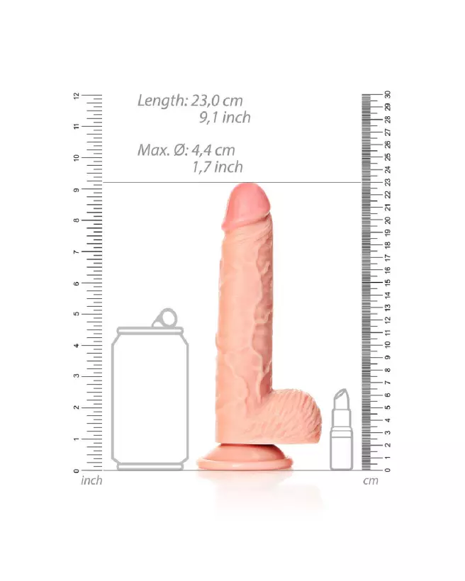 Image du Dildo Réaliste RealRock avec Ventouse et Testicules - 20,5 cm-6