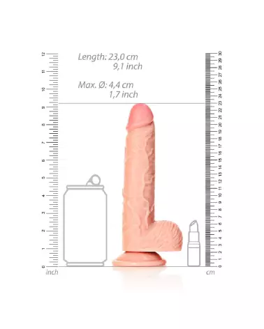 Image du Dildo Réaliste RealRock avec Ventouse et Testicules - 20,5 cm-6