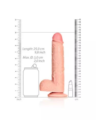 Dildo réaliste RealRock by Shots avec ventouse et testicules, 23 cm-6