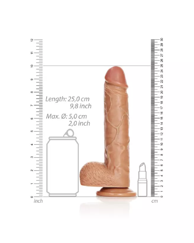 Dildo réaliste RealRock avec ventouse et testicules pour une expérience authentique-6