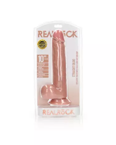 Dildo réaliste RealRock avec testicules et ventouse, sextoy 25,5 cm-2