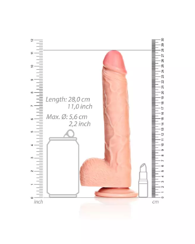 Dildo réaliste RealRock avec testicules et ventouse, sextoy 25,5 cm-6