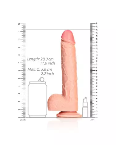 Dildo réaliste RealRock avec testicules et ventouse, sextoy 25,5 cm-6