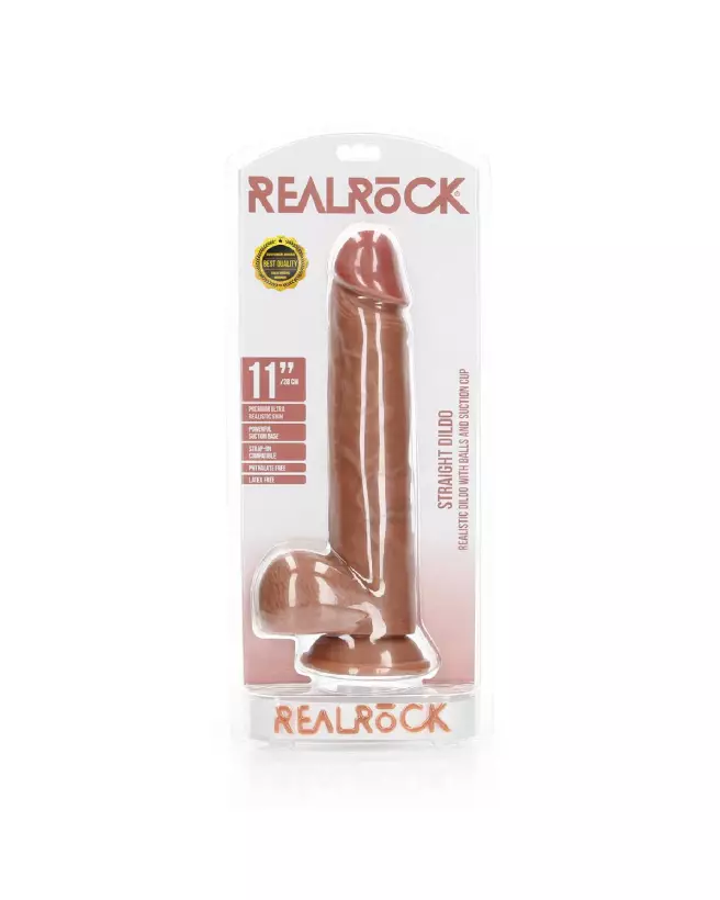 Dildo réaliste avec ventouse et testicules RealRock by Shots-2