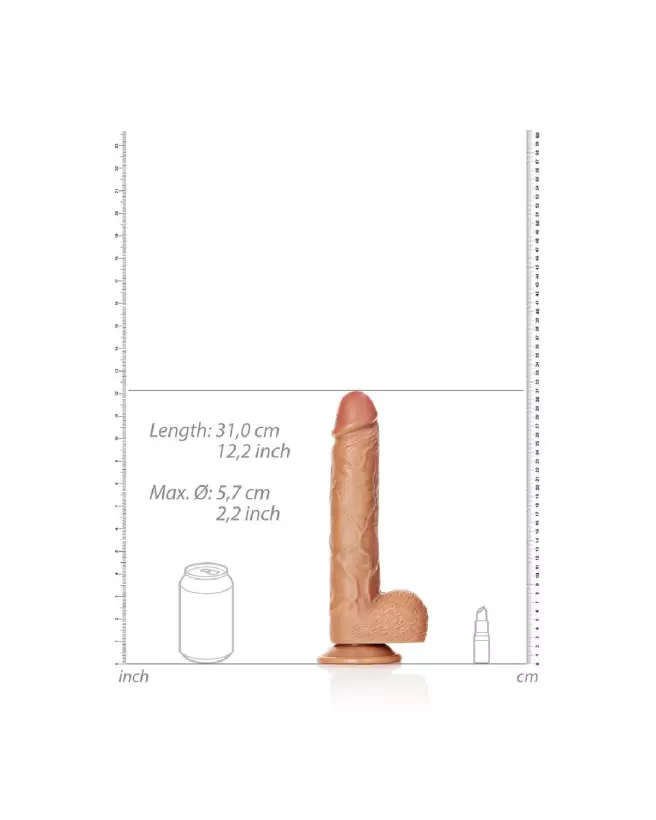 Dildo réaliste avec ventouse et testicules RealRock by Shots-6
