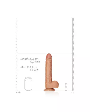 Dildo réaliste avec ventouse et testicules RealRock by Shots-6