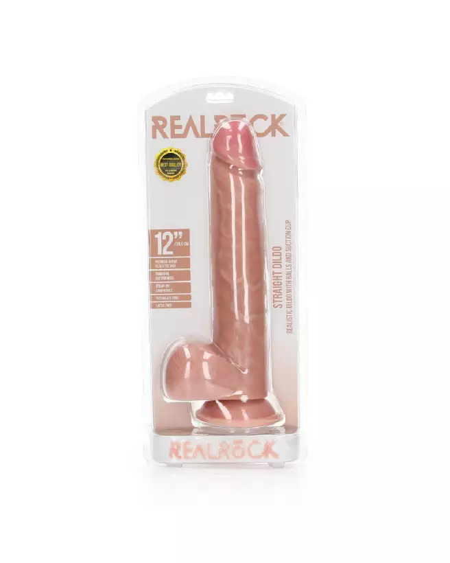 Dildo réaliste RealRock by Shots avec ventouse et testicules 30.5 cm-2