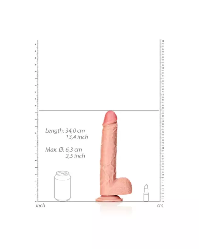 Dildo réaliste RealRock by Shots avec ventouse et testicules 30.5 cm-5