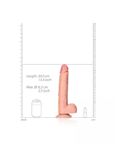 Dildo réaliste RealRock by Shots avec ventouse et testicules 30.5 cm-5