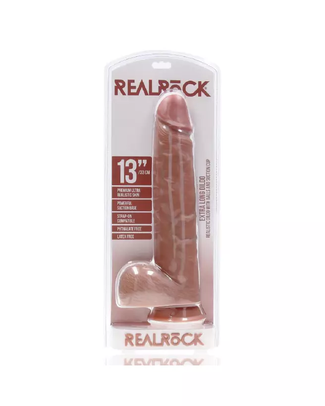 Extra Large Straight with Balls 13 / 33 cm Tan Sextoy Réaliste par RealRock by Shots-2